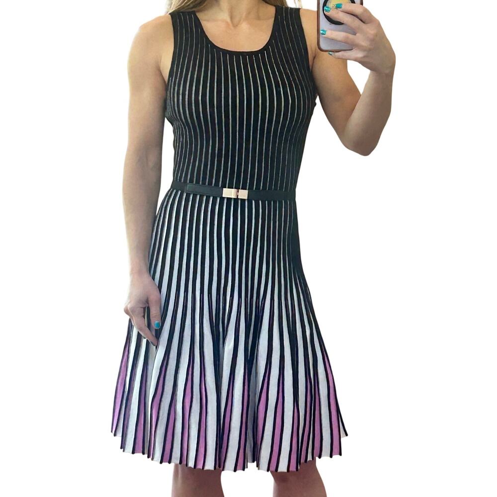 Milly Striped Godet Fit & Flare Knit Dress P (Can fit XS-S)